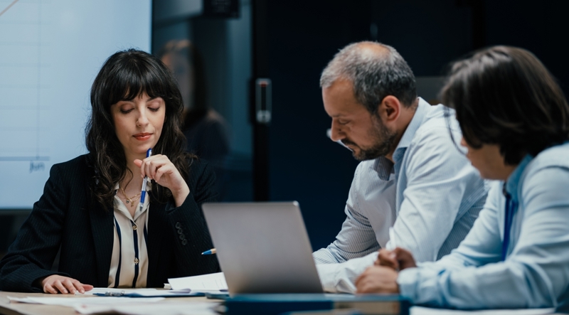 Consultants working together on cybersecurity plan