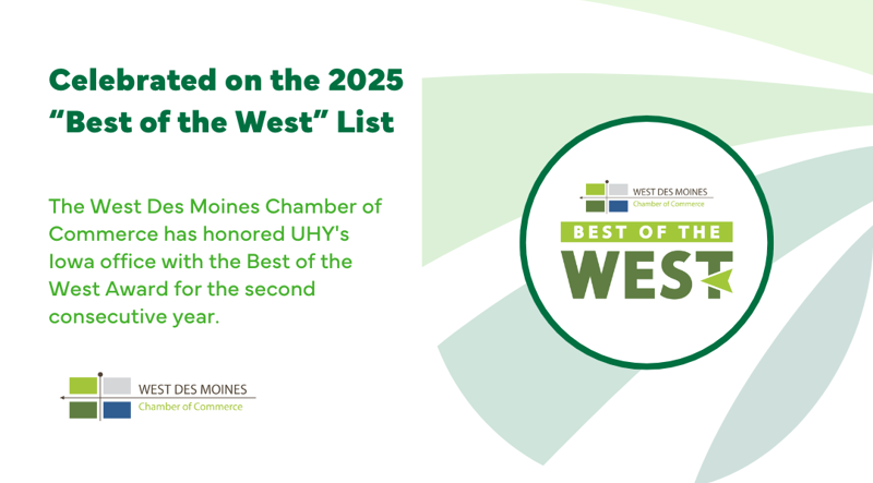 UHY Celebrated on the 2025 “Best of the West” List