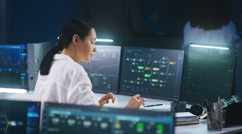 Technology consultant reviewing ROI document