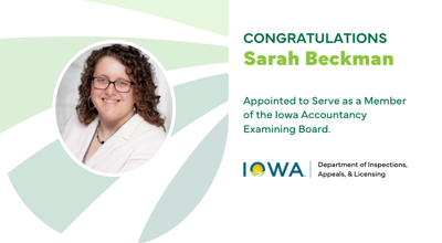 Sarah Beckman Named To IA Accountancy Examining Board
